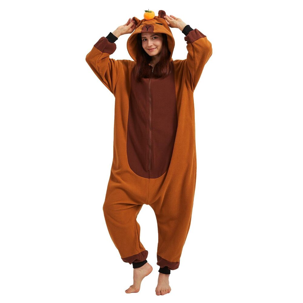 8615 Cute Capybara Onesie Pajamas Adult Halloween Onesie Pajamas